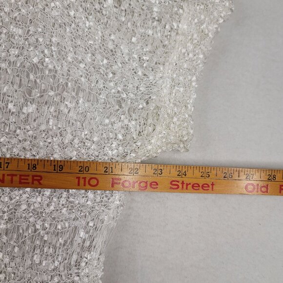 Pol White Fringe Crochet Knit Top Large Lightweight Sheer Accents Boho Style - Picture 7 of 8